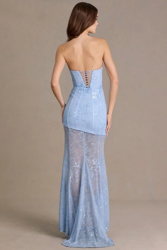 Liliane Premium Embellished Lace Corset Gown i himmelsblått Liliane Premium Embellished Lace Corset Gown i himmelsblått