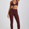 Linnea Petite ribbade modal-leggings med hög midja i färgen Espresso Linnea Petite ribbade modal-leggings med hög midja i färgen Espresso