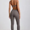 Linnea Petite ribbade modal-leggings med hög midja i grått Linnea Petite ribbade modal-leggings med hög midja i grått
