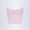 Livia Pointelle Ruched Camisole Crop Top i Baby Pink Livia Pointelle Ruched Camisole Crop Top i Baby Pink
