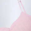 Livia Pointelle Ruched Camisole Crop Top i Baby Pink Livia Pointelle Ruched Camisole Crop Top i Baby Pink