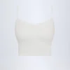 Livia Pointelle Ruched Camisole Crop Top i vitt Livia Pointelle Ruched Camisole Crop Top i vitt