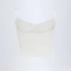 Livia Pointelle Ruched Camisole Crop Top i vitt Livia Pointelle Ruched Camisole Crop Top i vitt