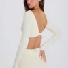 Långärmad crop top i kräm Långärmad crop top i kräm