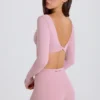 Långärmad kort topp i mauve Långärmad kort topp i mauve