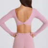 Långärmad kort topp i mauve Långärmad kort topp i mauve