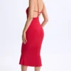 Lois Modal Plunge Open-Back Midaxi-klänning i körsbärsrött Lois Modal Plunge Open-Back Midaxi-klänning i körsbärsrött