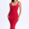 Lois Modal Plunge Open-Back Midaxi-klänning i körsbärsrött Lois Modal Plunge Open-Back Midaxi-klänning i körsbärsrött