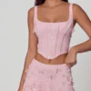Lorelei Embellished Mid-Rise A-Line Mini Kjolar i Soft Pink Lorelei Embellished Mid-Rise A-Line Mini Kjolar i Soft Pink