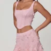 Lorelei Embellished Mid-Rise A-Line Mini Kjolar i Soft Pink Lorelei Embellished Mid-Rise A-Line Mini Kjolar i Soft Pink