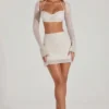 Lucerne Embellished Long Sleeve Crop Top i Ivory Lucerne Embellished Long Sleeve Crop Top i Ivory