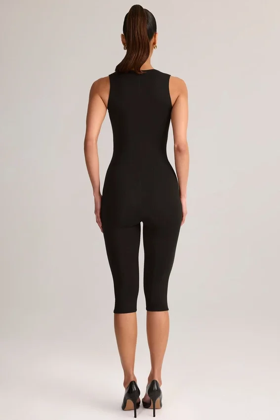 Luma Modal Bodycon-jumpsuit med fyrkantig halsringning i svart Luma Modal Bodycon-jumpsuit med fyrkantig halsringning i svart