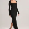 Lux Modal Bodycon-maxiklänning med fyrkantig halsringning i svart Lux Modal Bodycon-maxiklänning med fyrkantig halsringning i svart