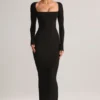 Lux Modal Bodycon-maxiklänning med fyrkantig halsringning i svart Lux Modal Bodycon-maxiklänning med fyrkantig halsringning i svart