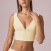 Magda crop top med rosettdetalj i citrongula ränder Magda crop top med rosettdetalj i citrongula ränder