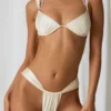 Mahina rynkad stringbikiniunderdelar i pärlvit Mahina rynkad stringbikiniunderdelar i pärlvit