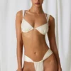 Mahina rynkad stringbikiniunderdelar i pärlvit Mahina rynkad stringbikiniunderdelar i pärlvit