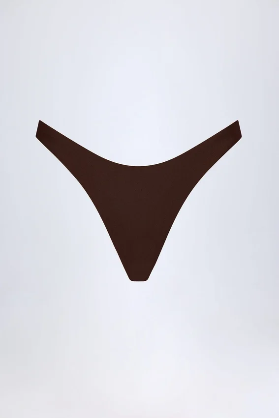 Manea högskurna cheeky-bikinibyxor i mörk choklad Manea högskurna cheeky-bikinibyxor i mörk choklad
