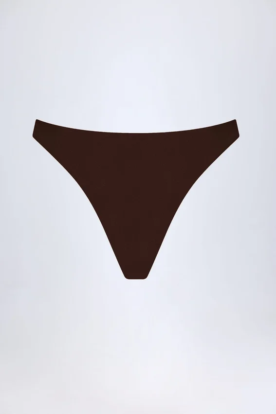 Manea högskurna cheeky-bikinibyxor i mörk choklad Manea högskurna cheeky-bikinibyxor i mörk choklad