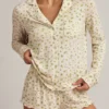Maphie Modal Ruffle-Trim Pyjama Shorts i citrongult mönster Maphie Modal Ruffle-Trim Pyjama Shorts i citrongult mönster