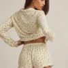 Maphie Modal Ruffle-Trim Pyjama Shorts i citrongult mönster Maphie Modal Ruffle-Trim Pyjama Shorts i citrongult mönster