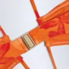 Maranta baddräkt med utskärningar och halterneck i orange orkidé-mönster Maranta baddräkt med utskärningar och halterneck i orange orkidé-mönster
