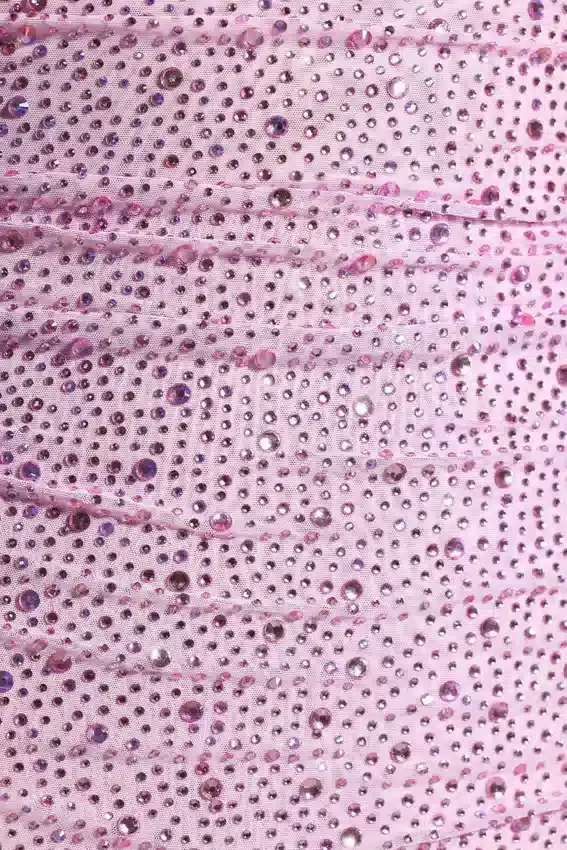 Marilla miniklänning med draperad krage och dekorationer i pionrosa Marilla miniklänning med draperad krage och dekorationer i pionrosa