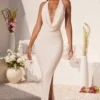 Mariposa Plunge Cowl Neck Floor Length Klänning i ivory Mariposa Plunge Cowl Neck Floor Length Klänning i ivory