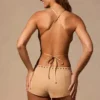 Maris Butterfly Tie-Back Top i Tan Maris Butterfly Tie-Back Top i Tan