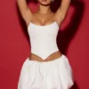 Marnie Bubble Hem Micro Mini Kjol i vitt Marnie Bubble Hem Micro Mini Kjol i vitt
