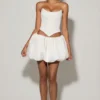 Marnie Bubble Hem Micro Mini Kjol i vitt Marnie Bubble Hem Micro Mini Kjol i vitt