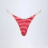 Masia Cheeky-bikinibyxor med dubbla band i röd rutig bomull Masia Cheeky-bikinibyxor med dubbla band i röd rutig bomull