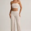 Melida Modal Foldover Wide-Leg Trousers i rosa och gula ränder Melida Modal Foldover Wide-Leg Trousers i rosa och gula ränder