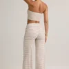 Melida Modal Foldover Wide-Leg Trousers i rosa och gula ränder Melida Modal Foldover Wide-Leg Trousers i rosa och gula ränder