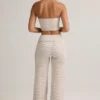 Melida Modal Foldover Wide-Leg Trousers i rosa och gula ränder Melida Modal Foldover Wide-Leg Trousers i rosa och gula ränder