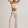 Melida Modal Foldover Wide-Leg Trousers i rosa och gula ränder Melida Modal Foldover Wide-Leg Trousers i rosa och gula ränder