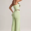 Melida Modal Foldover Wide-Leg Trousers i salviagrön Melida Modal Foldover Wide-Leg Trousers i salviagrön