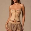 Meliora fransede mini-shorts i tan Meliora fransede mini-shorts i tan