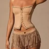 Meliora fransede mini-shorts i tan Meliora fransede mini-shorts i tan