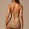Meliora fransede mini-shorts i tan Meliora fransede mini-shorts i tan