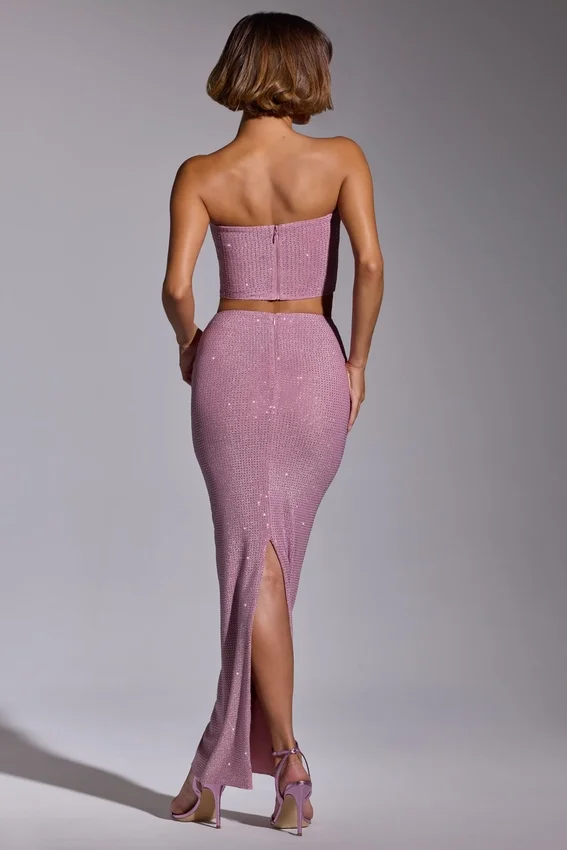 Melisande Embellished Mid Rise Gown Kjol i ljusrosa Melisande Embellished Mid Rise Gown Kjol i ljusrosa