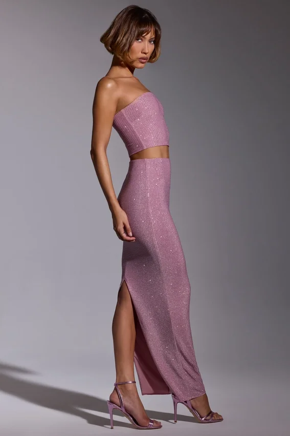 Melisande Embellished Mid Rise Gown Kjol i ljusrosa Melisande Embellished Mid Rise Gown Kjol i ljusrosa