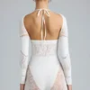 Melody Embellished Cut-Out Unitard i ivory Melody Embellished Cut-Out Unitard i ivory