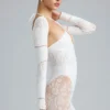 Melody Embellished Cut-Out Unitard i ivory Melody Embellished Cut-Out Unitard i ivory