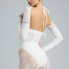 Melody Embellished Cut-Out Unitard i ivory Melody Embellished Cut-Out Unitard i ivory
