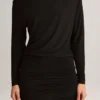 Mira Modal Off-Shoulder Wrap Miniklänning i svart Mira Modal Off-Shoulder Wrap Miniklänning i svart