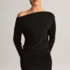 Mira Modal Off-Shoulder Wrap Miniklänning i svart Mira Modal Off-Shoulder Wrap Miniklänning i svart