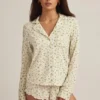 Mirae Modal långärmad pyjamasöverdel med citronmönster Mirae Modal långärmad pyjamasöverdel med citronmönster