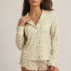 Mirae Modal långärmad pyjamasöverdel med citronmönster Mirae Modal långärmad pyjamasöverdel med citronmönster