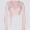 Mjuk jersey-crop-top i balettrosa Mjuk jersey-crop-top i balettrosa